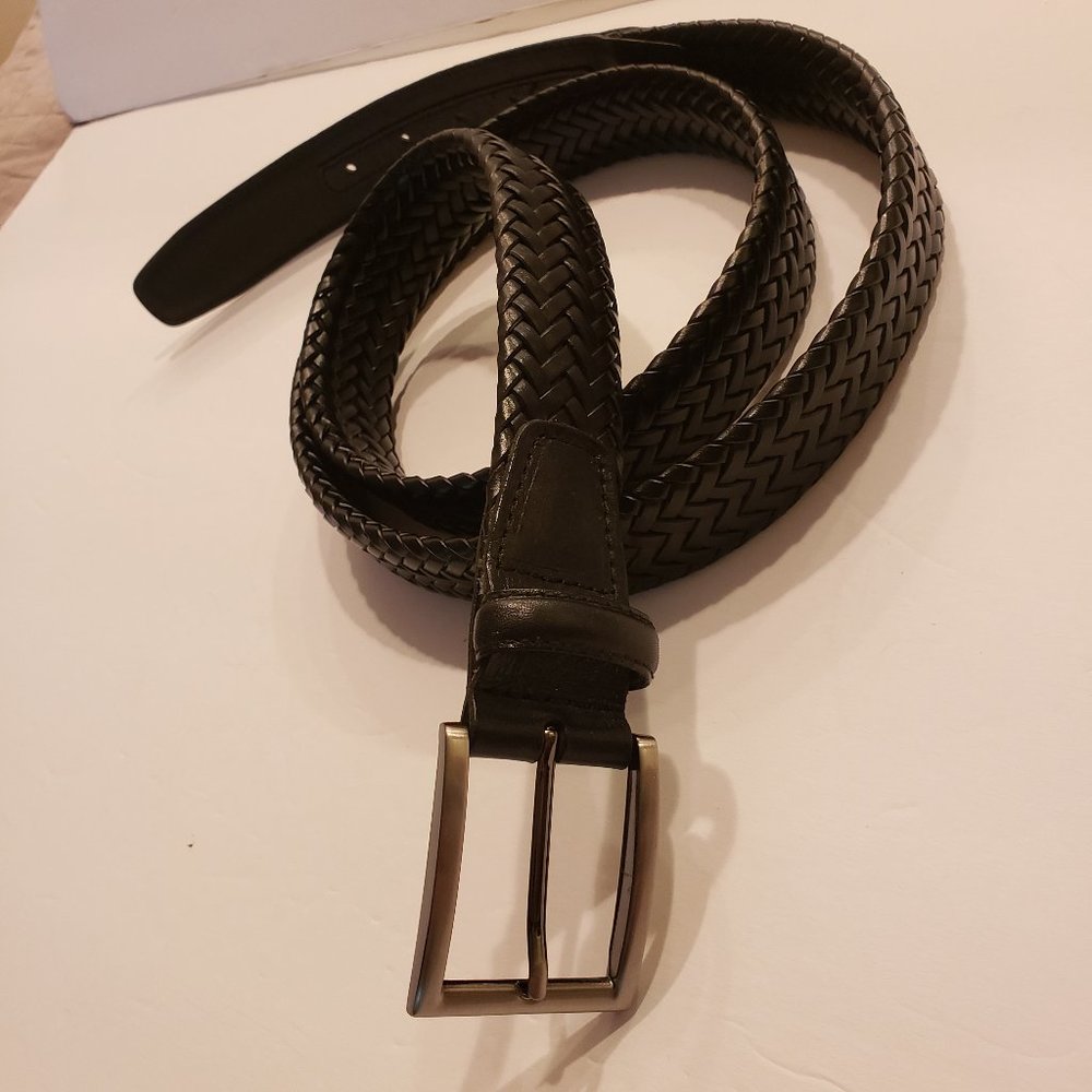 Black Leather Weave Belt size 50-52